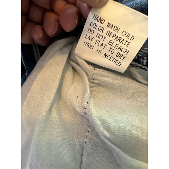 Saints & Hearts Raw‎ Hem Striped Flare Bell Bottom Jeans Women’s Size Large - Picture 5 of 9